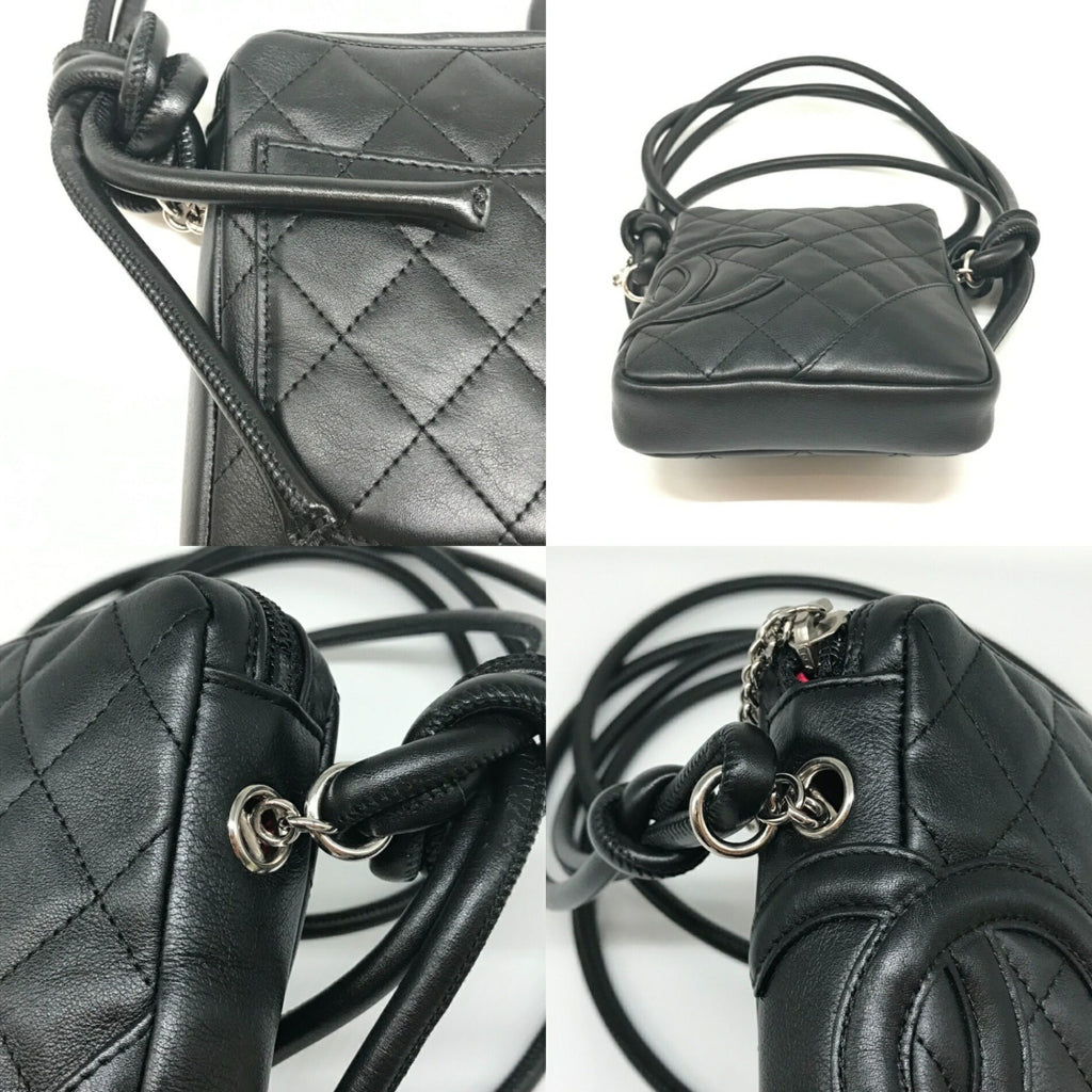 Chanel Black Leather Pochette Shoulder Bag