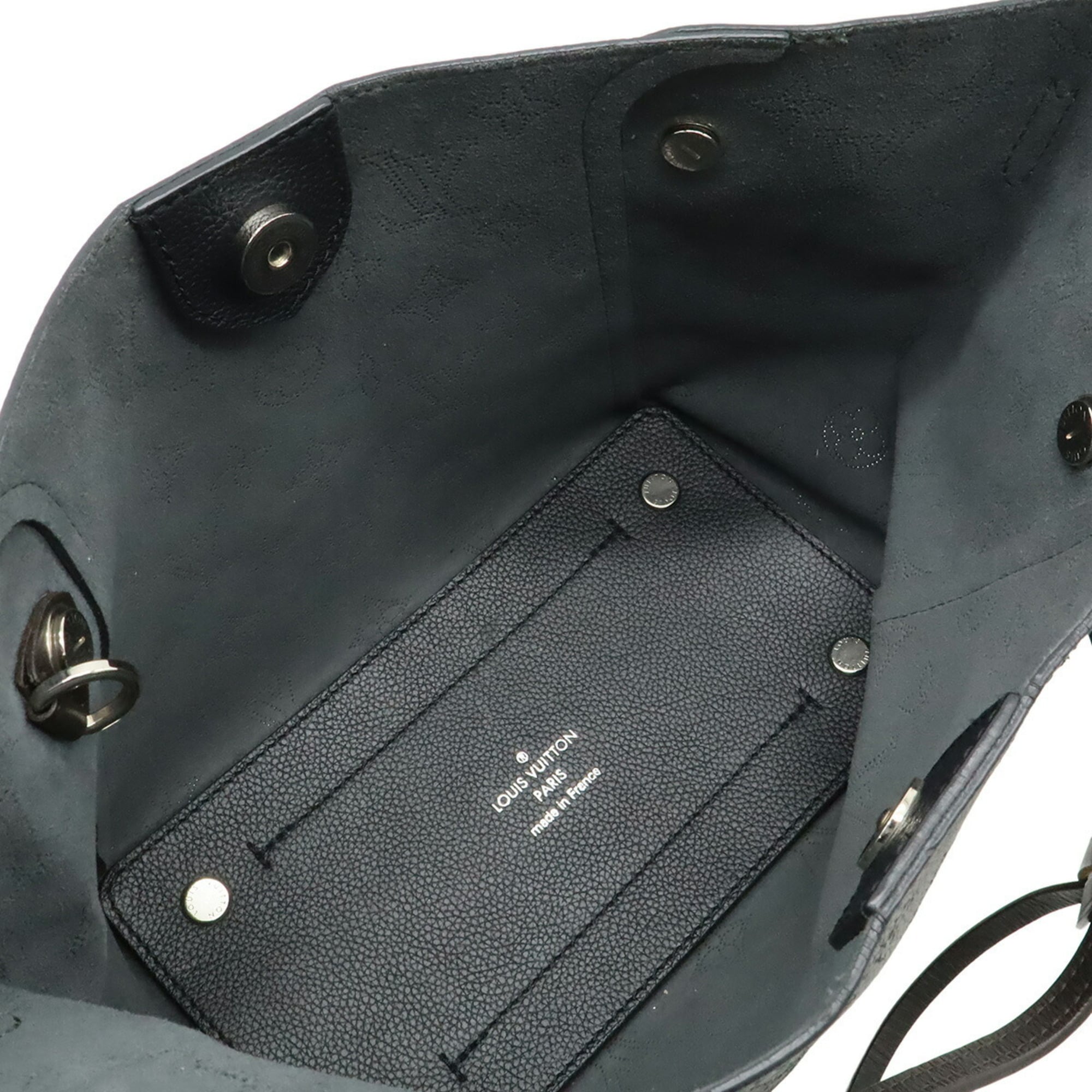 Louis Vuitton Black Noir Mahina Leather Handbag Pouch Shoulder Bag
