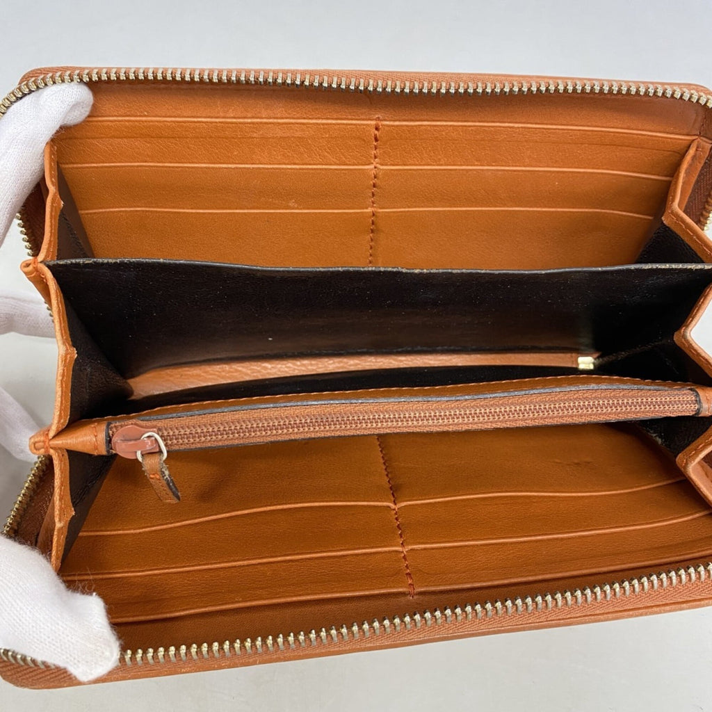 Gucci Orange Leather Long Wallet (Bi-Fold) (Pre-Owned)