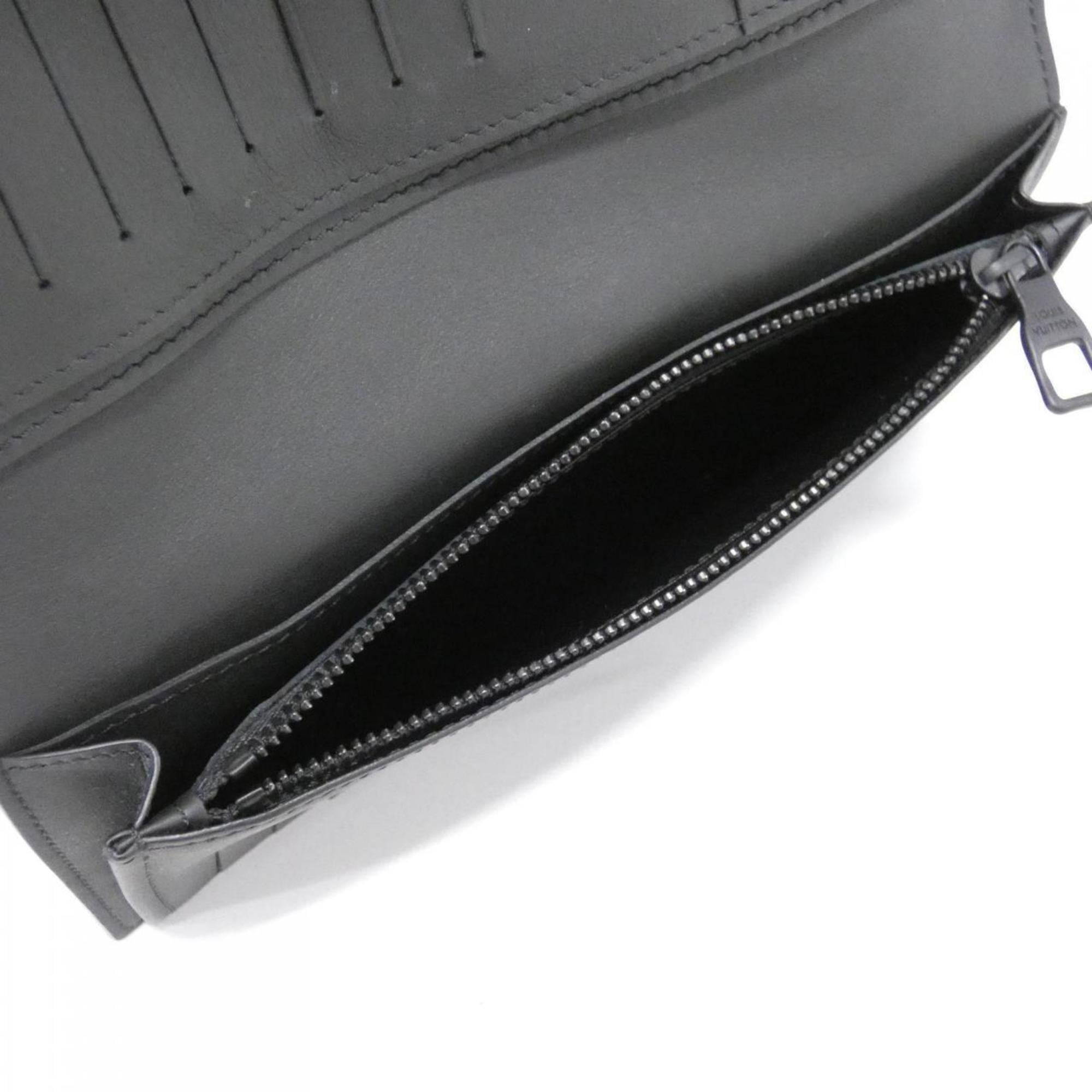 Louis Vuitton Black Leather Long Wallet