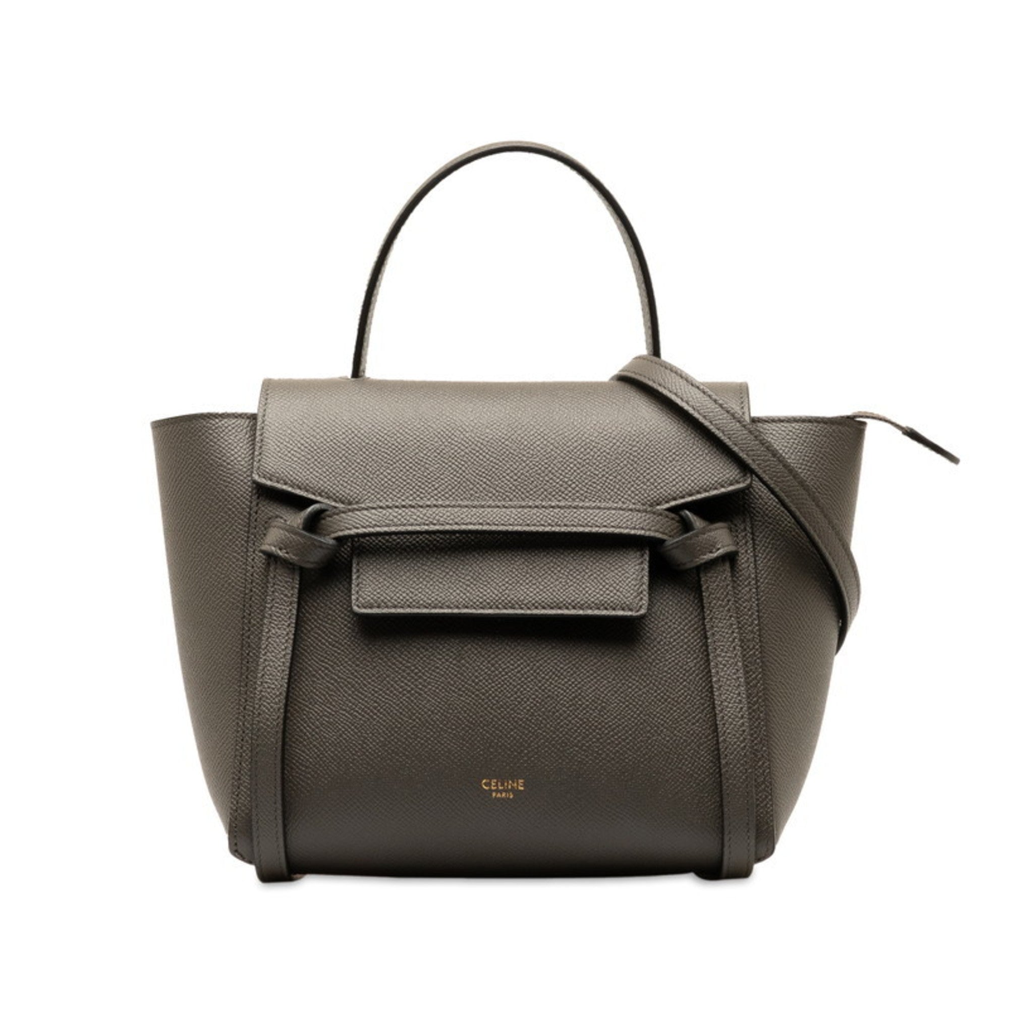 Celine Gray Leather Handbag Shoulder Bag