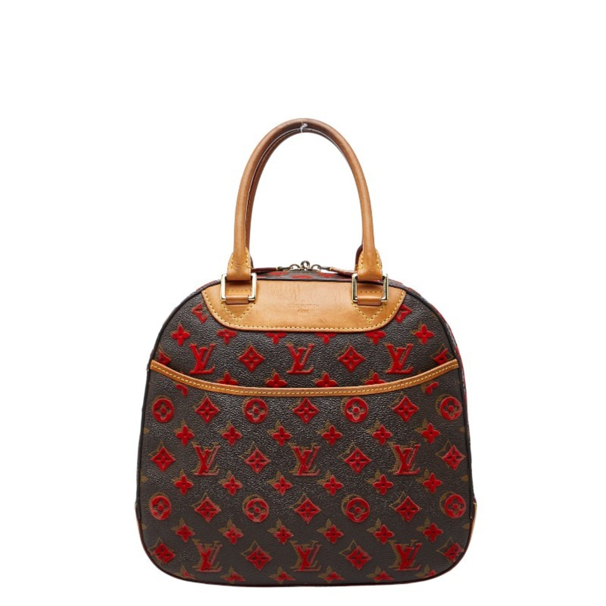 Louis Vuitton Brown Pvc Leather Handbag