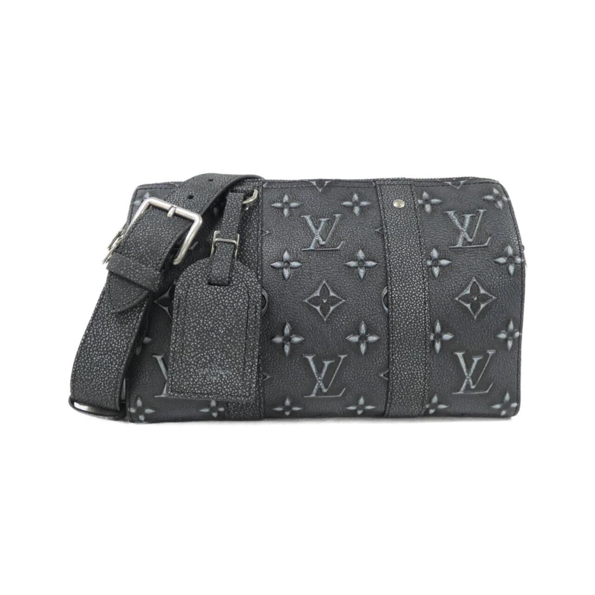 Louis Vuitton Charcoal Dark Gray Leather Shoulder Bag