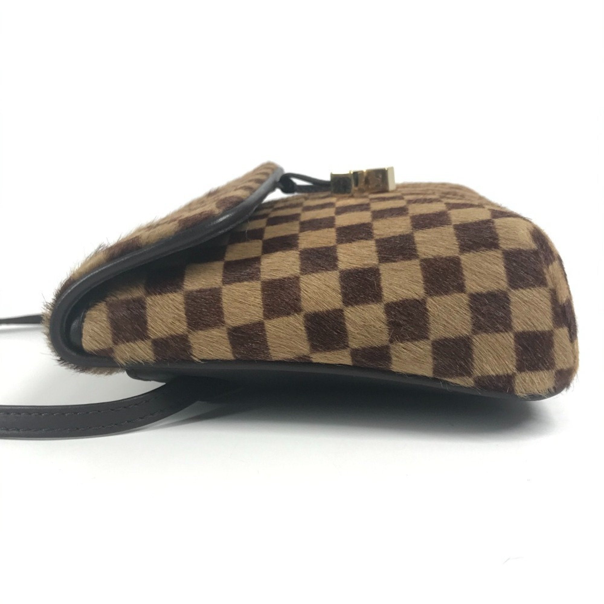 Louis Vuitton Brown Ebene Leather Pochette Shoulder Bag