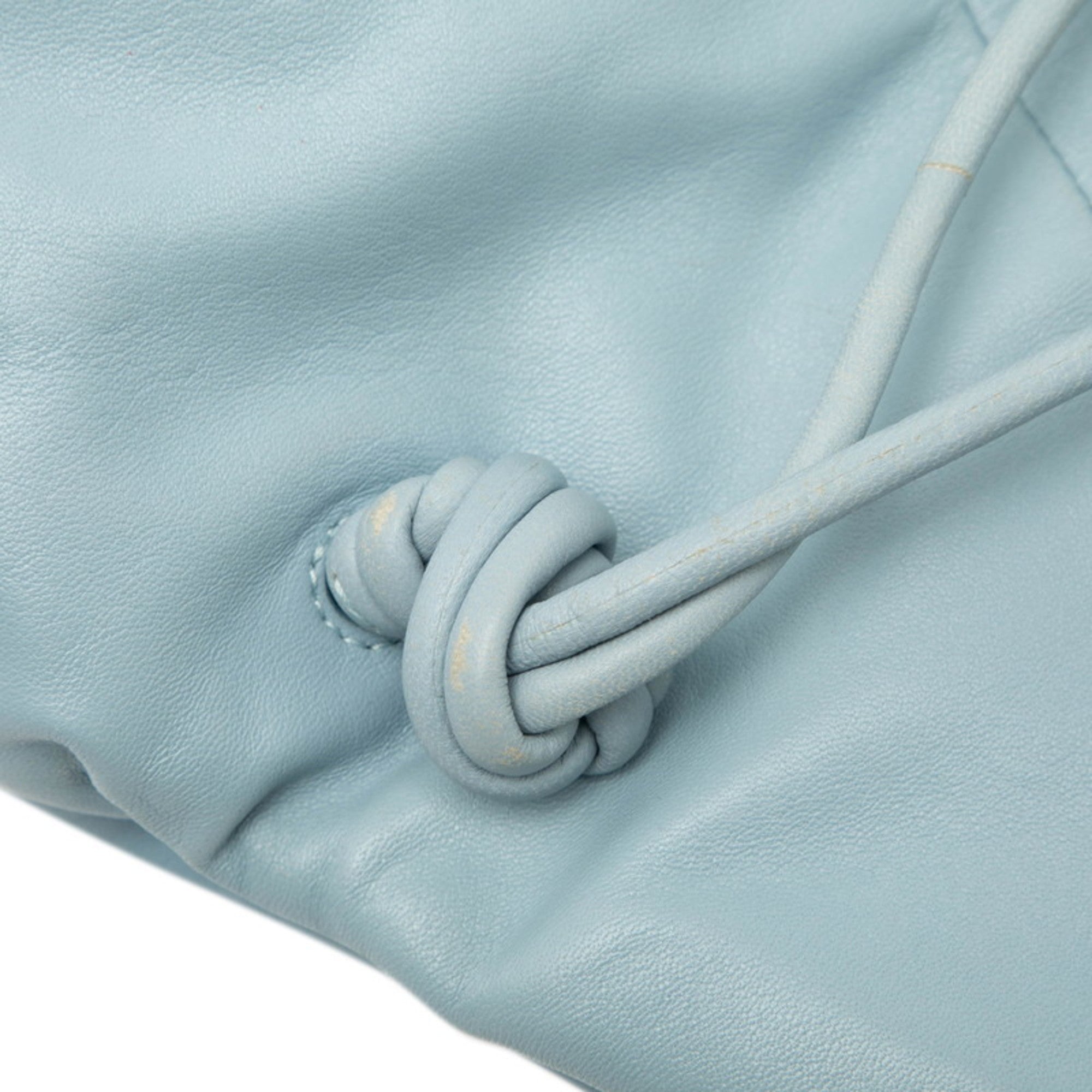 Bottega Veneta Light Blue Leather Clutch Bag