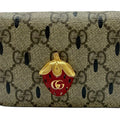 Gucci Beige Black Red Color Gg Supreme Middle Wallet (Bi-Fold) (Pre-Owned)
