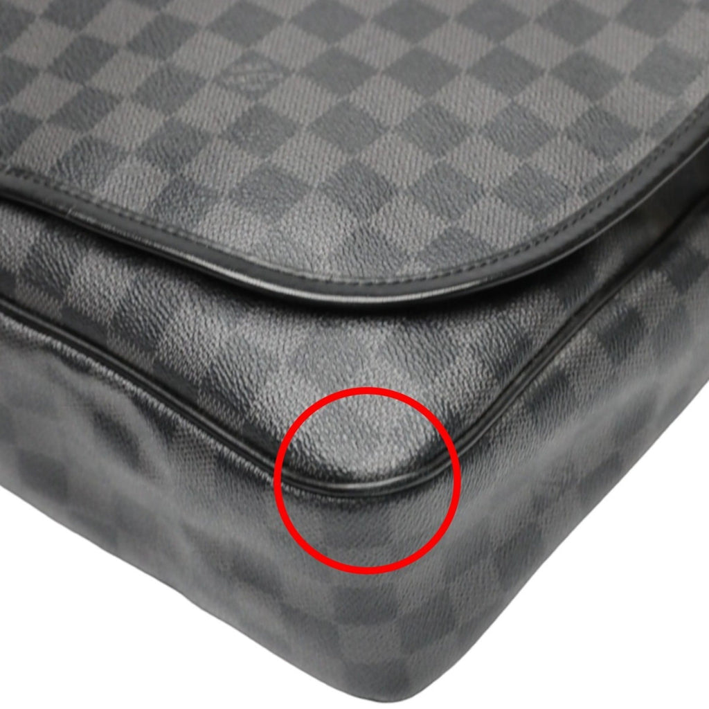 Louis Vuitton Damier Graphite Black Leather Shoulder Bag