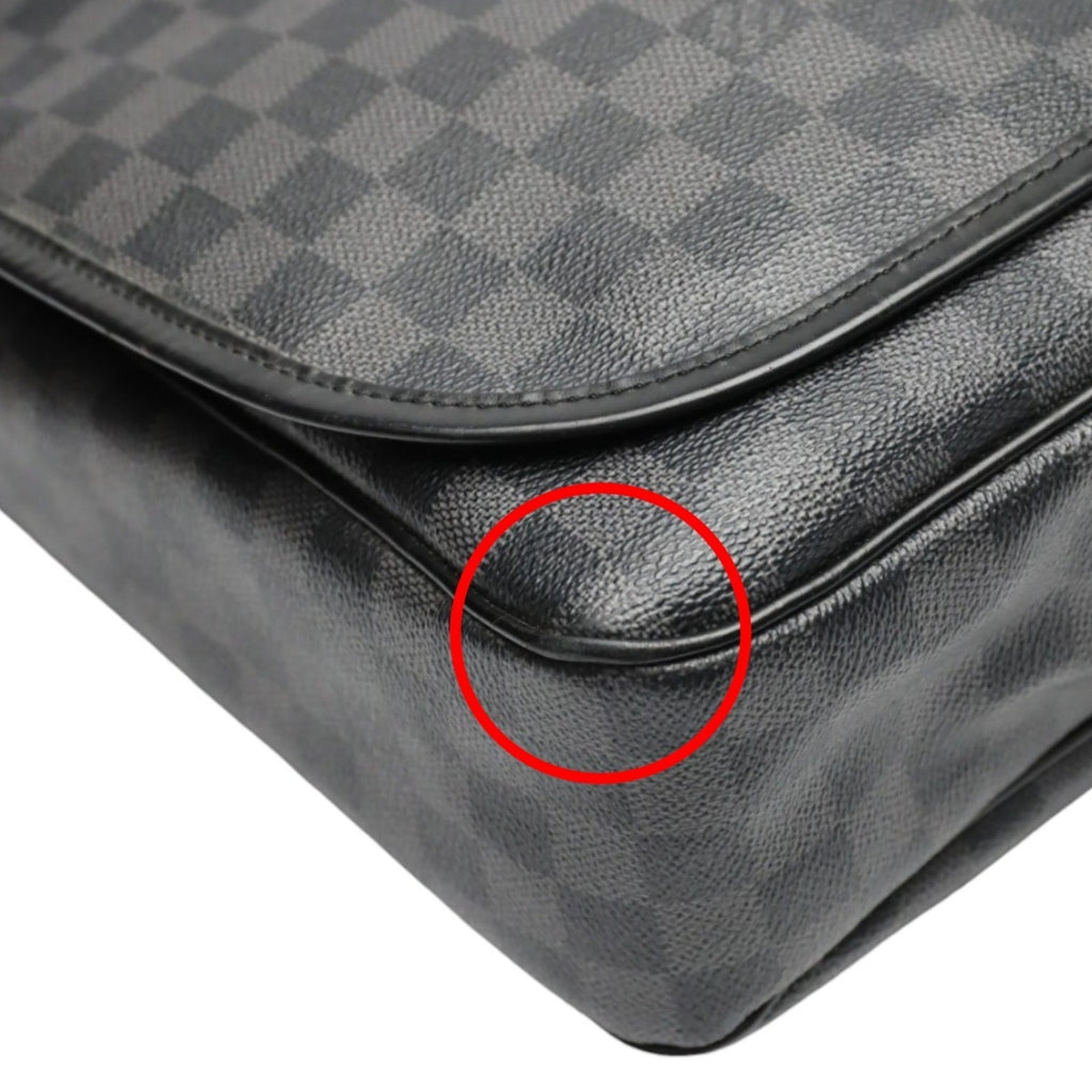 Louis Vuitton Damier Graphite Black Leather Shoulder Bag