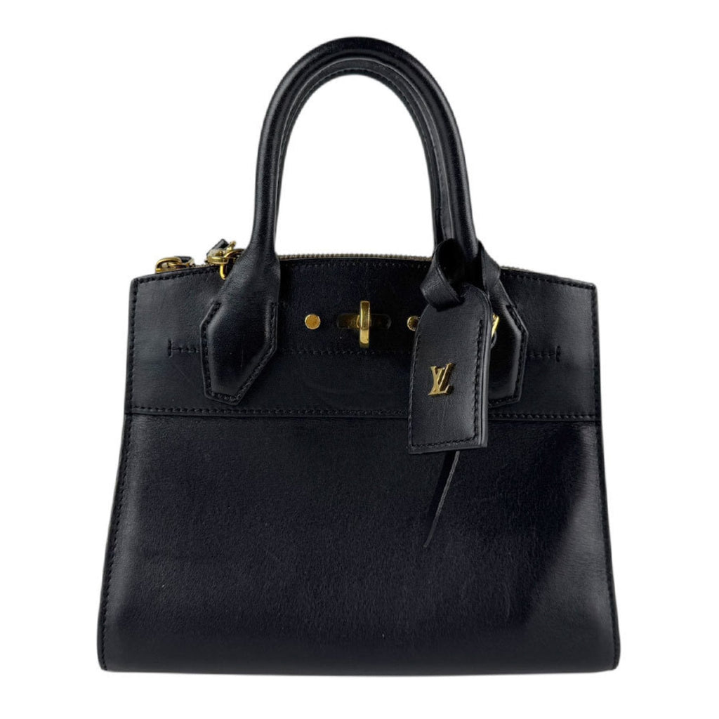 Louis Vuitton Noir Leather Handbag Shoulder Bag