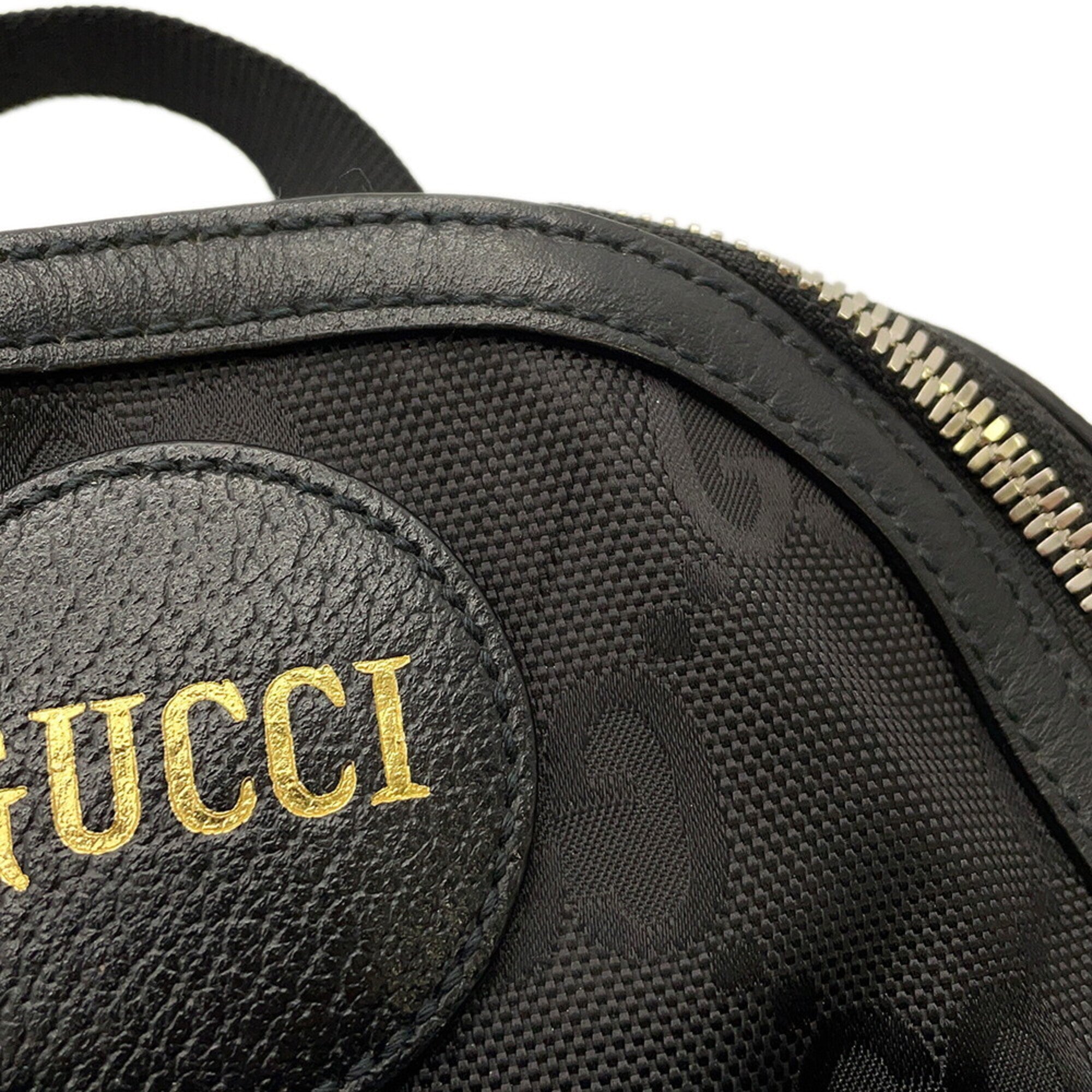 Gucci Black Nylon Leather Handbag Sling Bag (Pre-Owned)