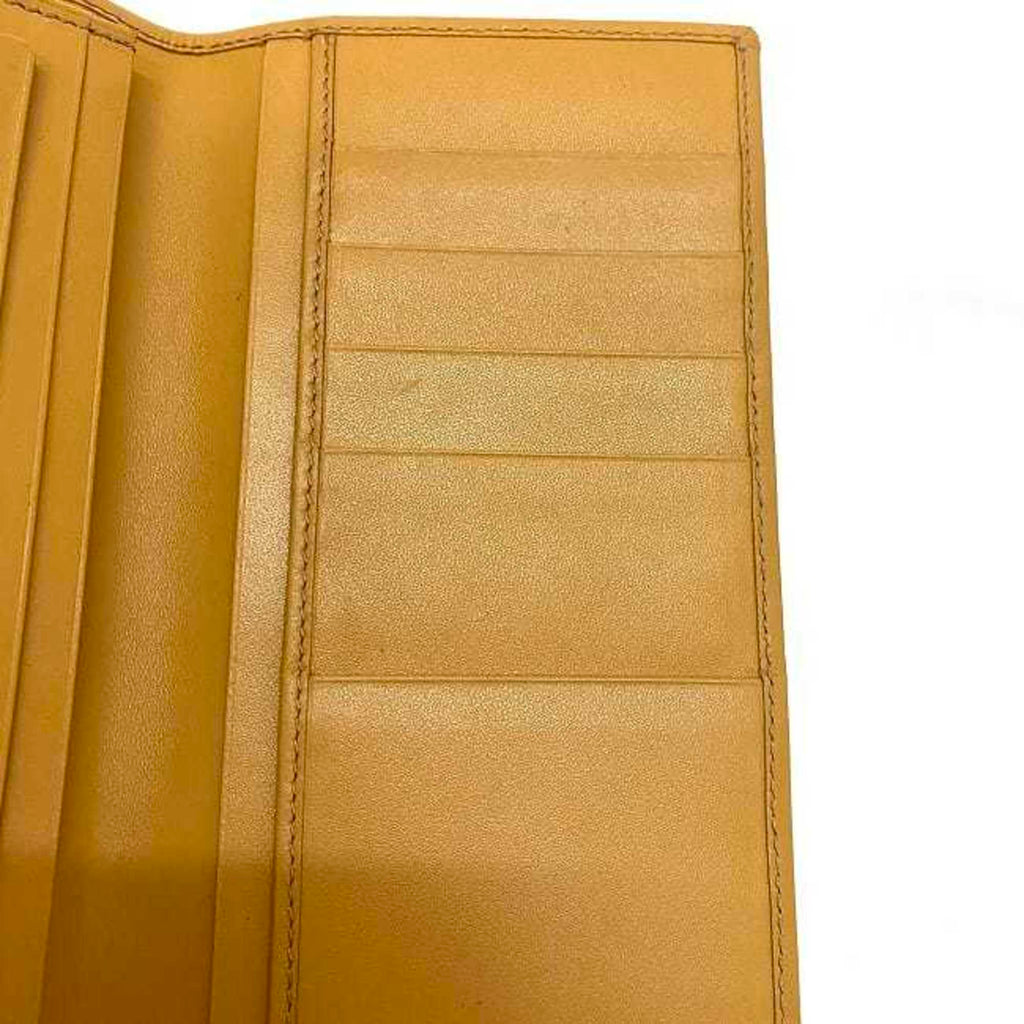 Celine Beige Brown Pvc Leather Long Wallet (Bi-Fold)