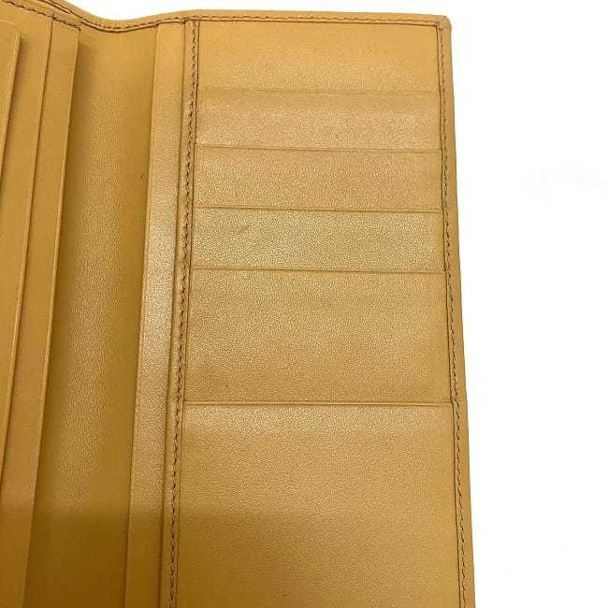 Celine Beige Brown Pvc Leather Long Wallet (Bi-Fold)
