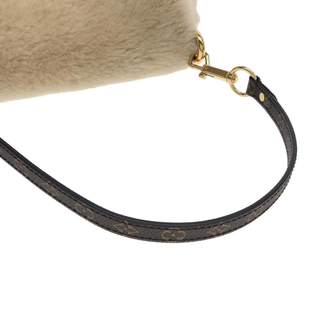 Louis Vuitton Beige Cream Coated Canvas Shoulder Bag