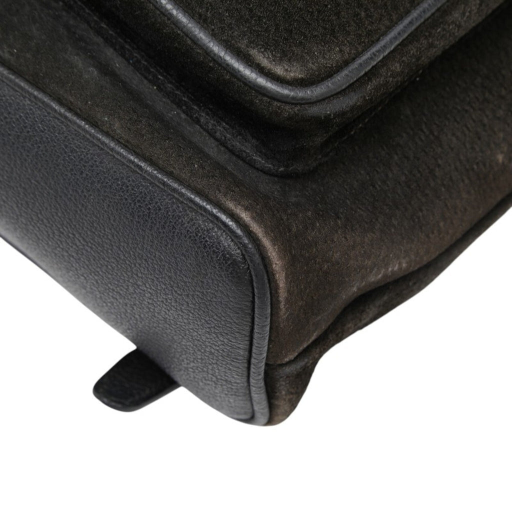 Gucci Black Suede Leather Backpack (Pre-Owned)