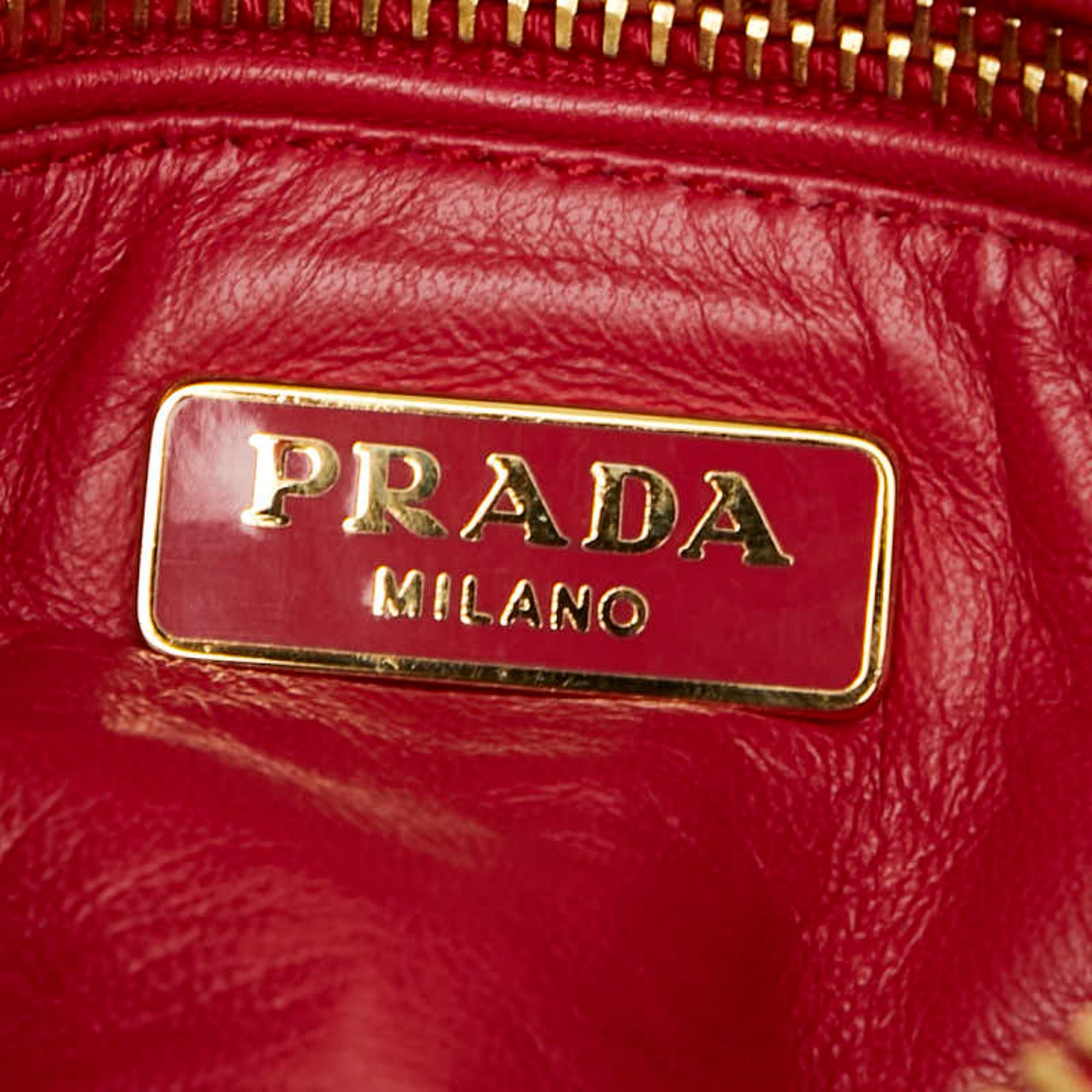 Prada Red Color Leather Shoulder Bag