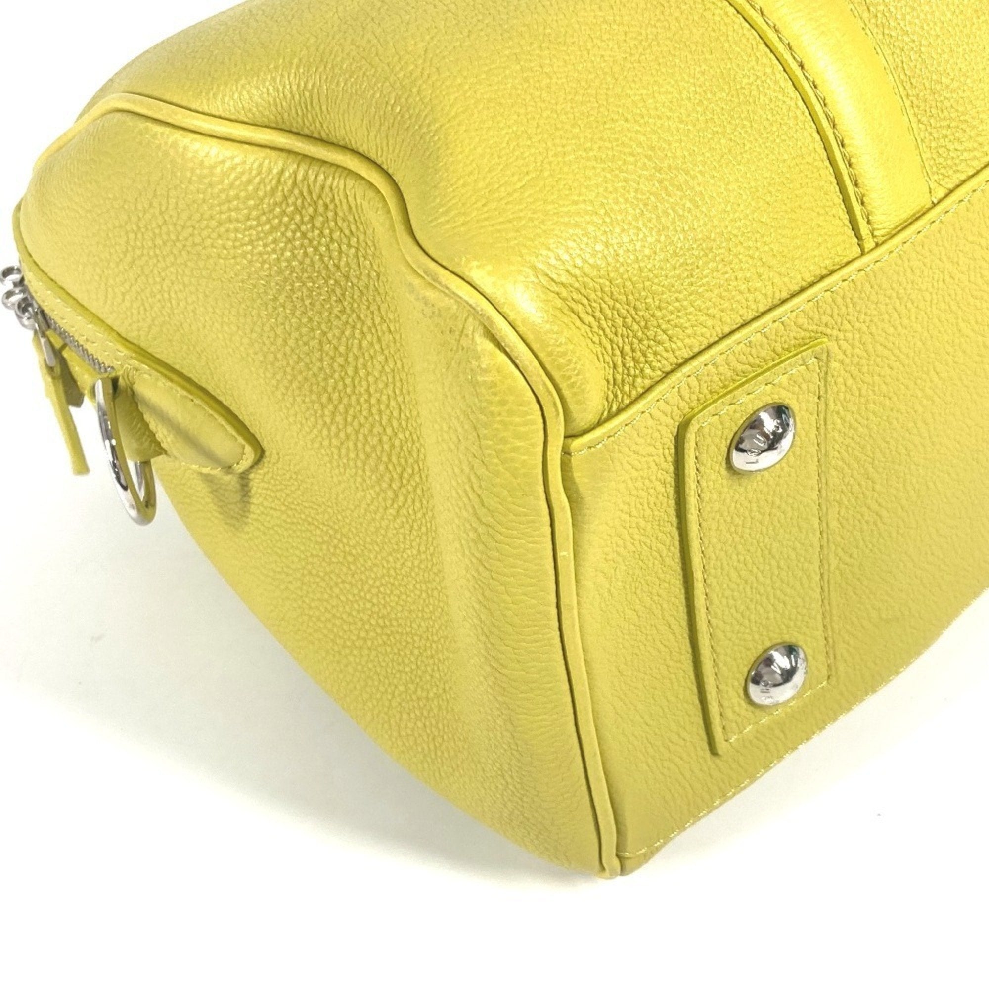 Louis Vuitton Pistache Yellow Leather Boston Bag Handbag Shoulder Bag