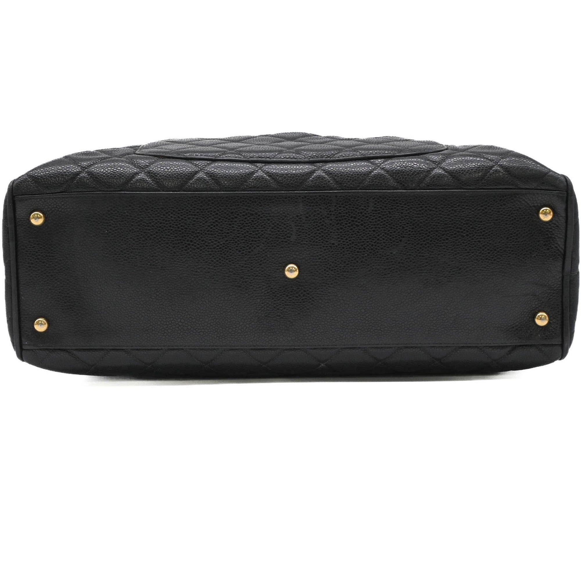 Chanel Black Grained Calfskin Handbag
