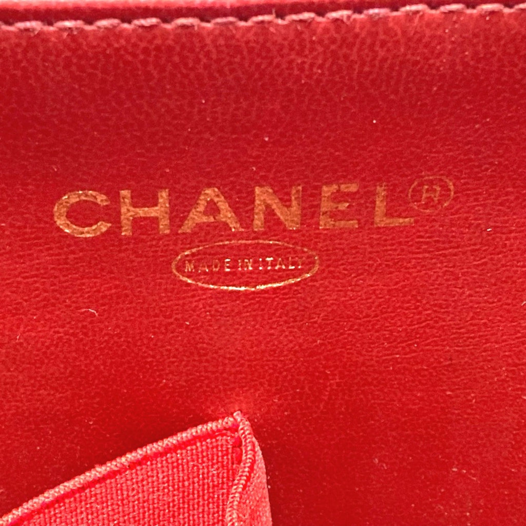 Chanel Red Leather Shoulder Bag