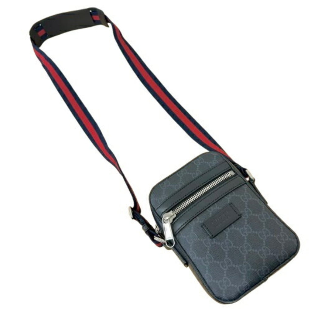 Gucci Black Coated Canvas Messenger Bag Shoulder Bag (Pre-Owned)