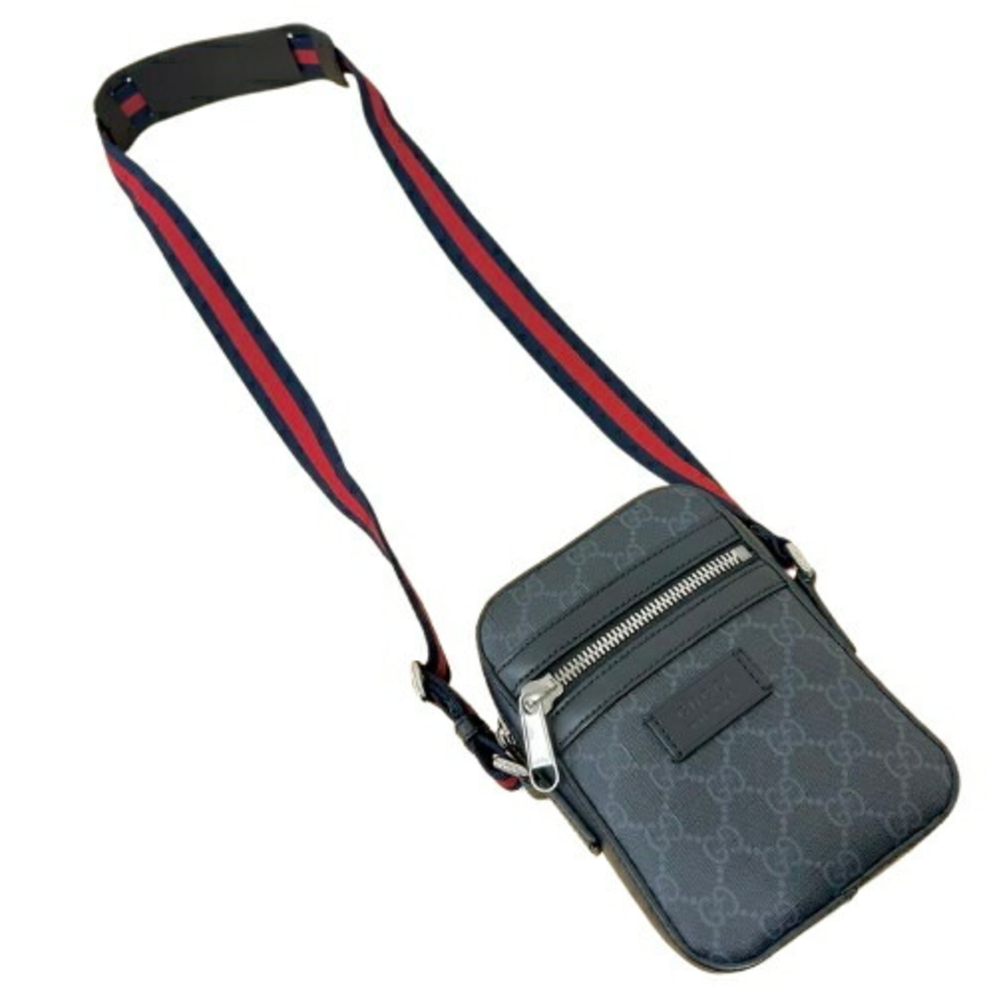 Gucci Black Coated Canvas Messenger Bag Shoulder Bag (Pre-Owned)