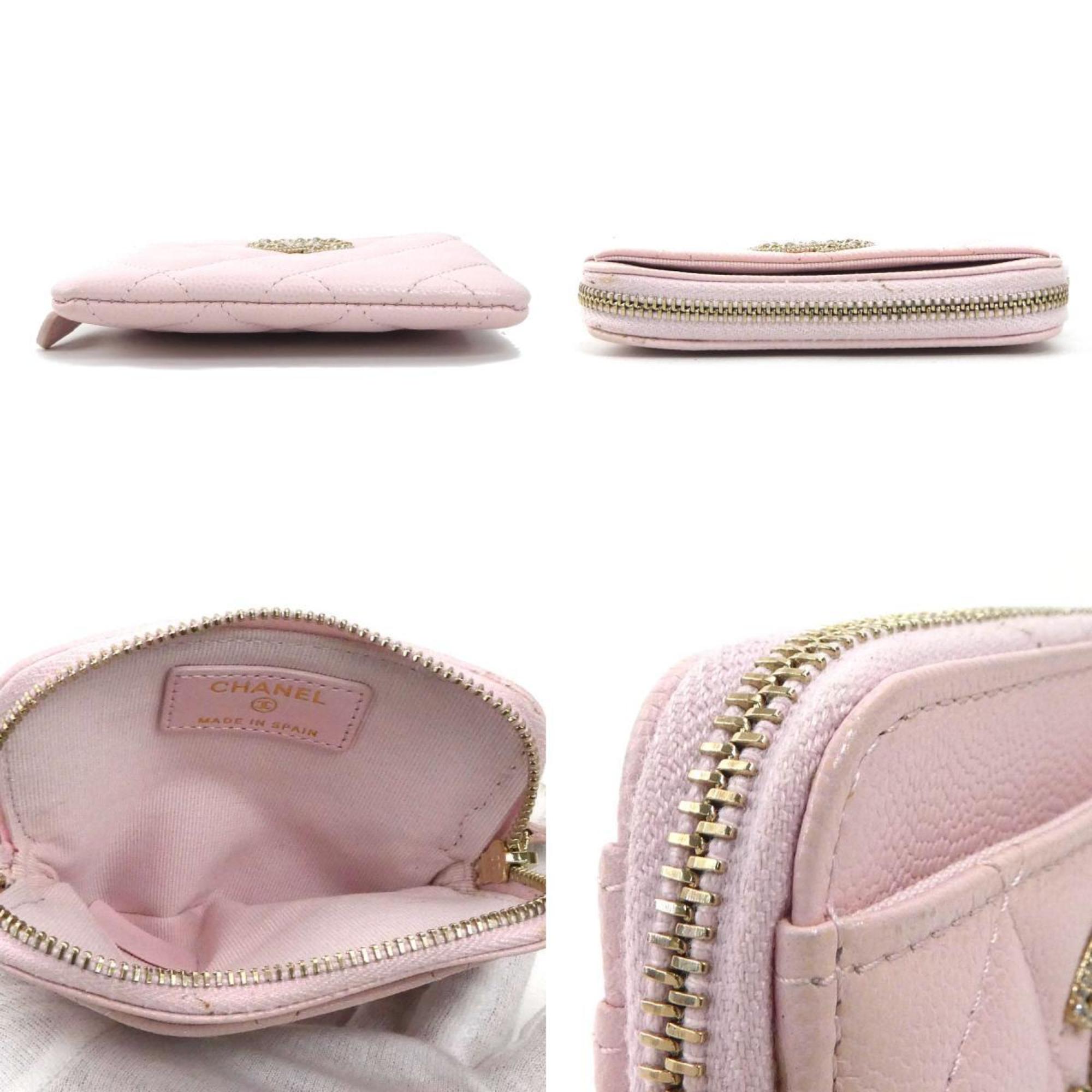 Chanel Light Pink Grained Calfskin Coin Purse/Coin Case