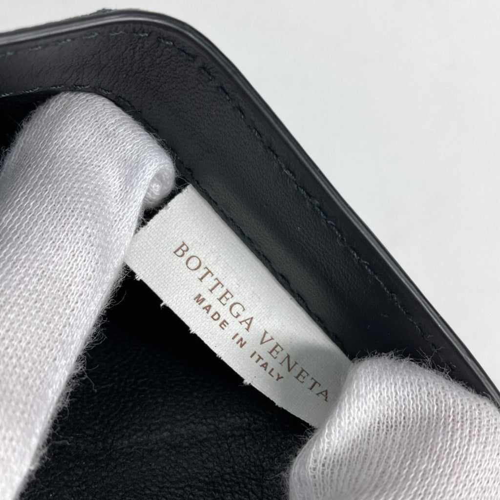 Bottega Veneta Black Leather Wallet (Tri-Fold)