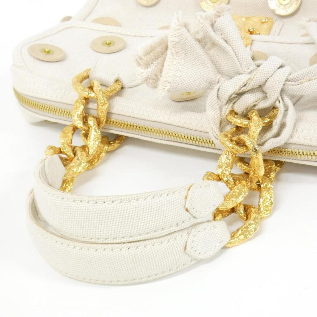 Louis Vuitton Lv Off White Canvas Handbag