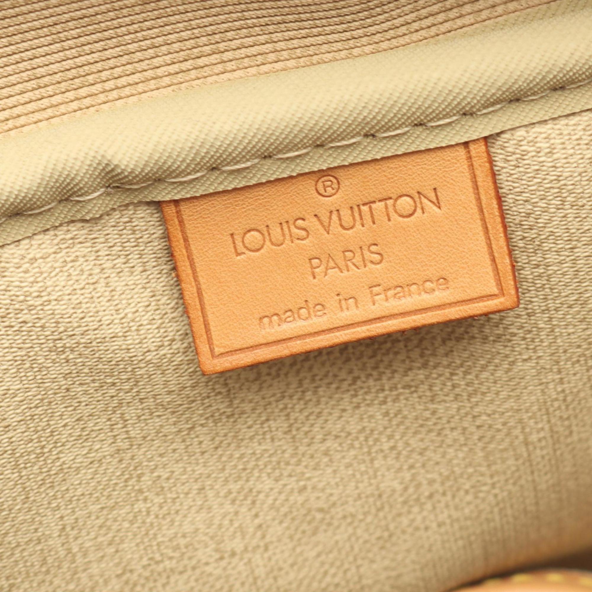 Louis Vuitton Monogram Brown Coated Canvas Leather Handbag