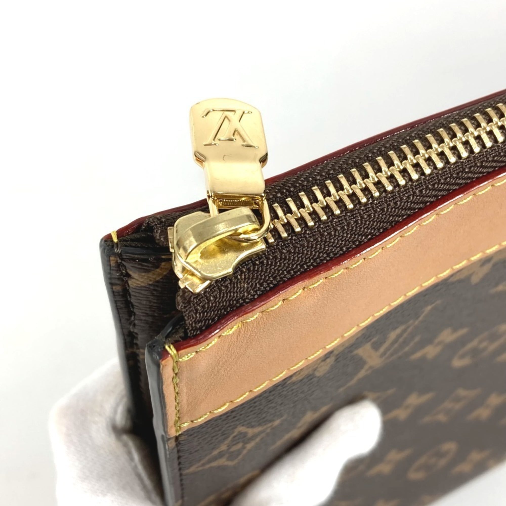Louis Vuitton Brown Monogram Clutch Bag Pochette Pouch
