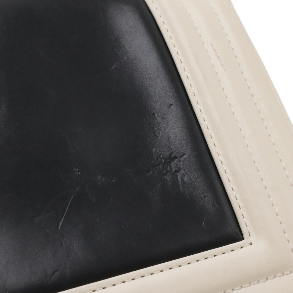 Chanel Black Ivory Leather Shoulder Bag