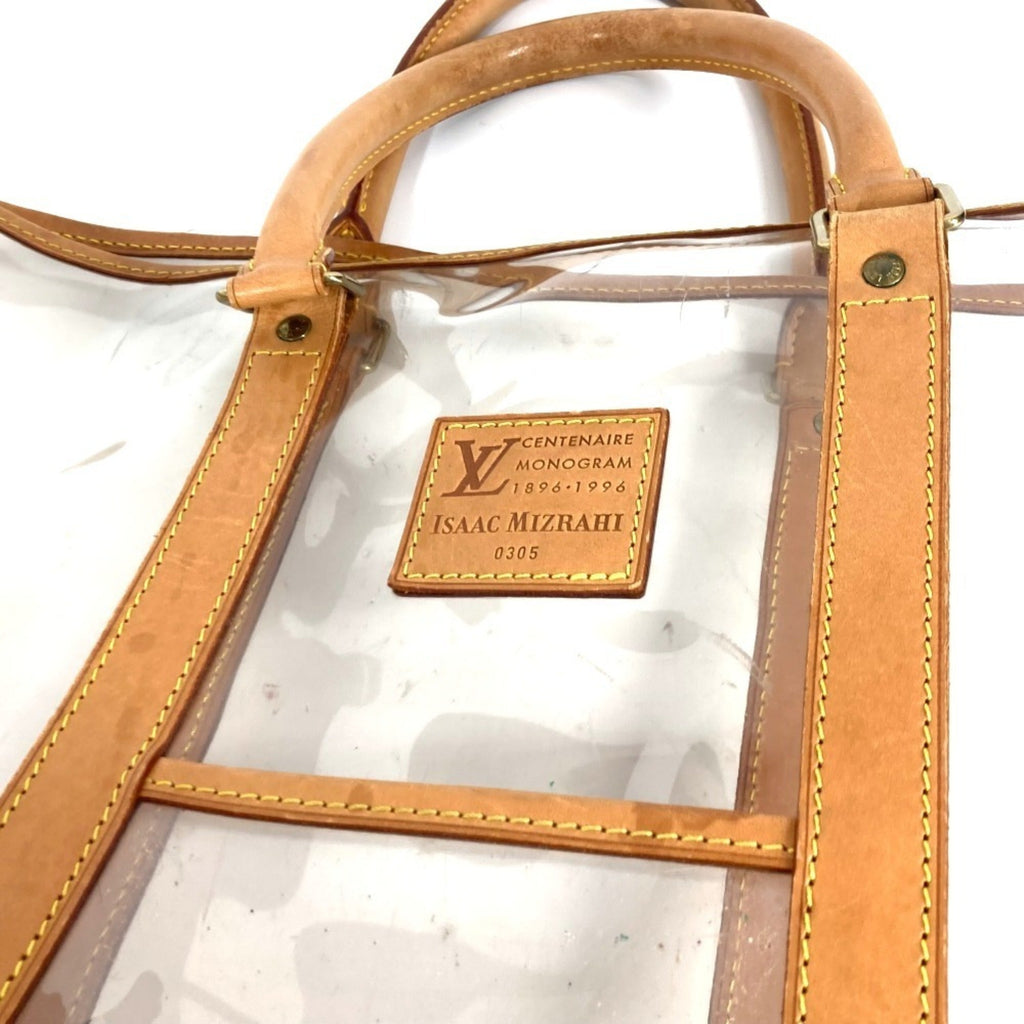 Louis Vuitton Beige Clear Vinyl Leather Shoulder Bag Tote Bag