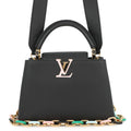 Louis Vuitton Black Noir Exotic Leather Handbag Shoulder Bag
