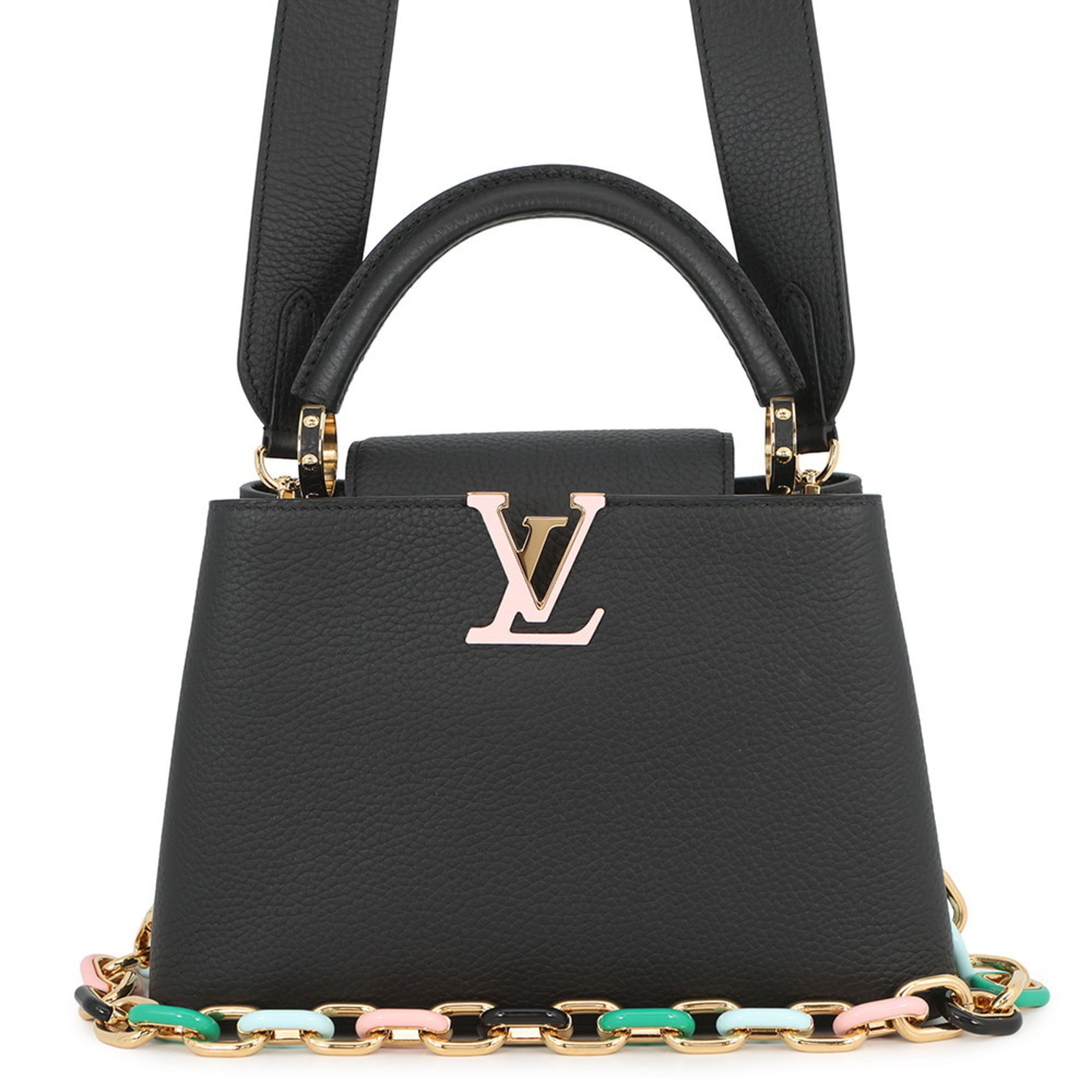 Louis Vuitton Black Noir Exotic Leather Handbag Shoulder Bag
