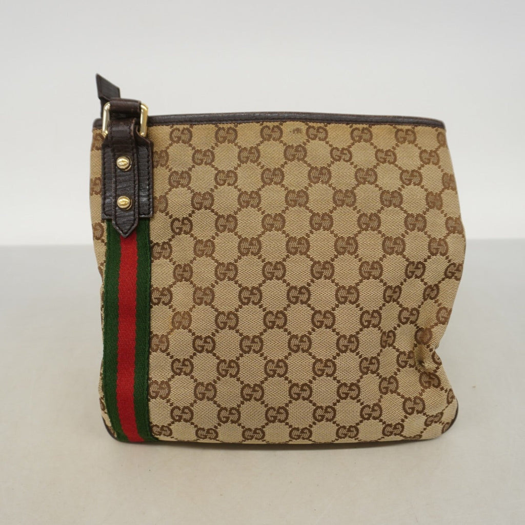 Gucci Beige Canvas Shoulder Bag (Pre-Owned)