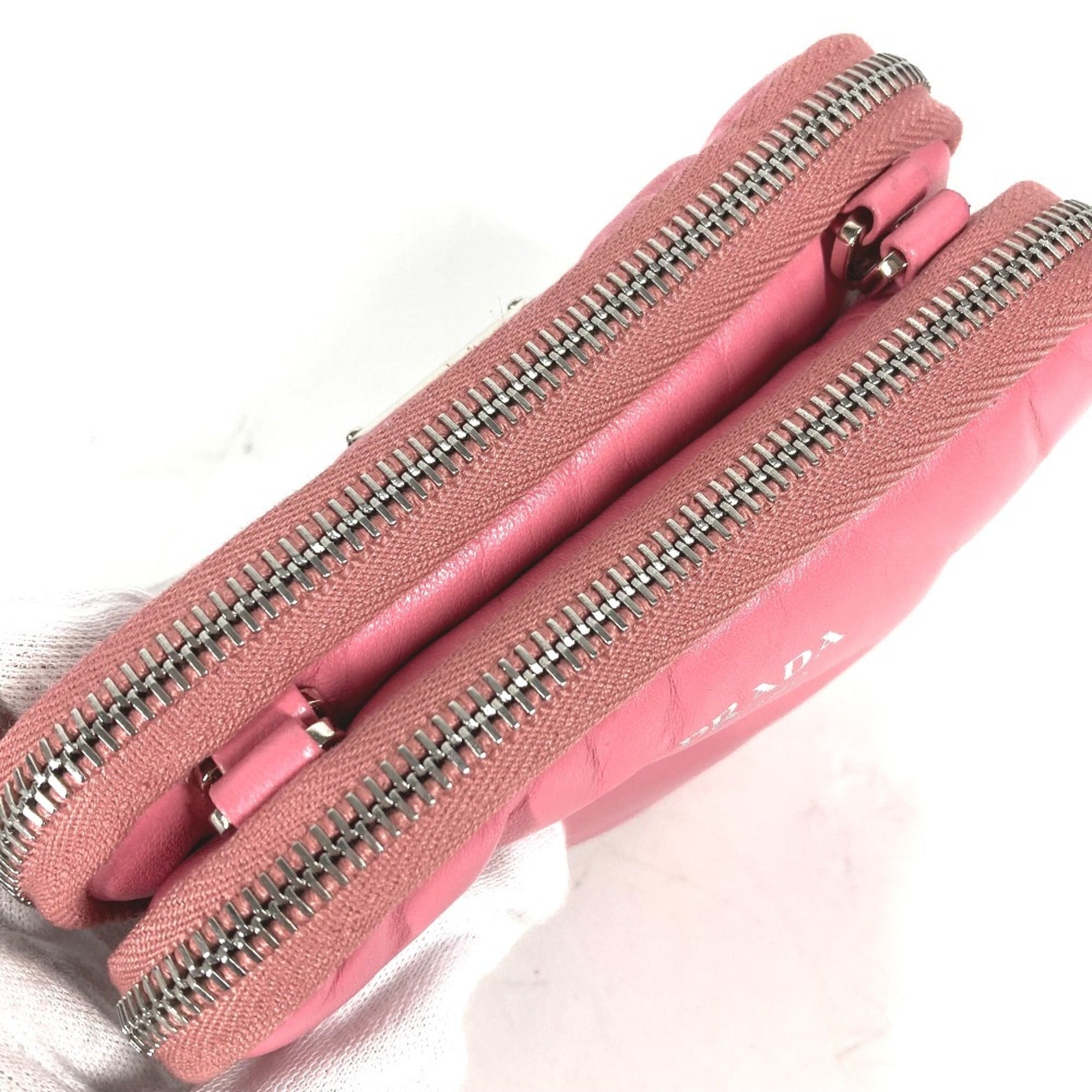 Prada Pink Leather Pochette Pouch Shoulder Bag