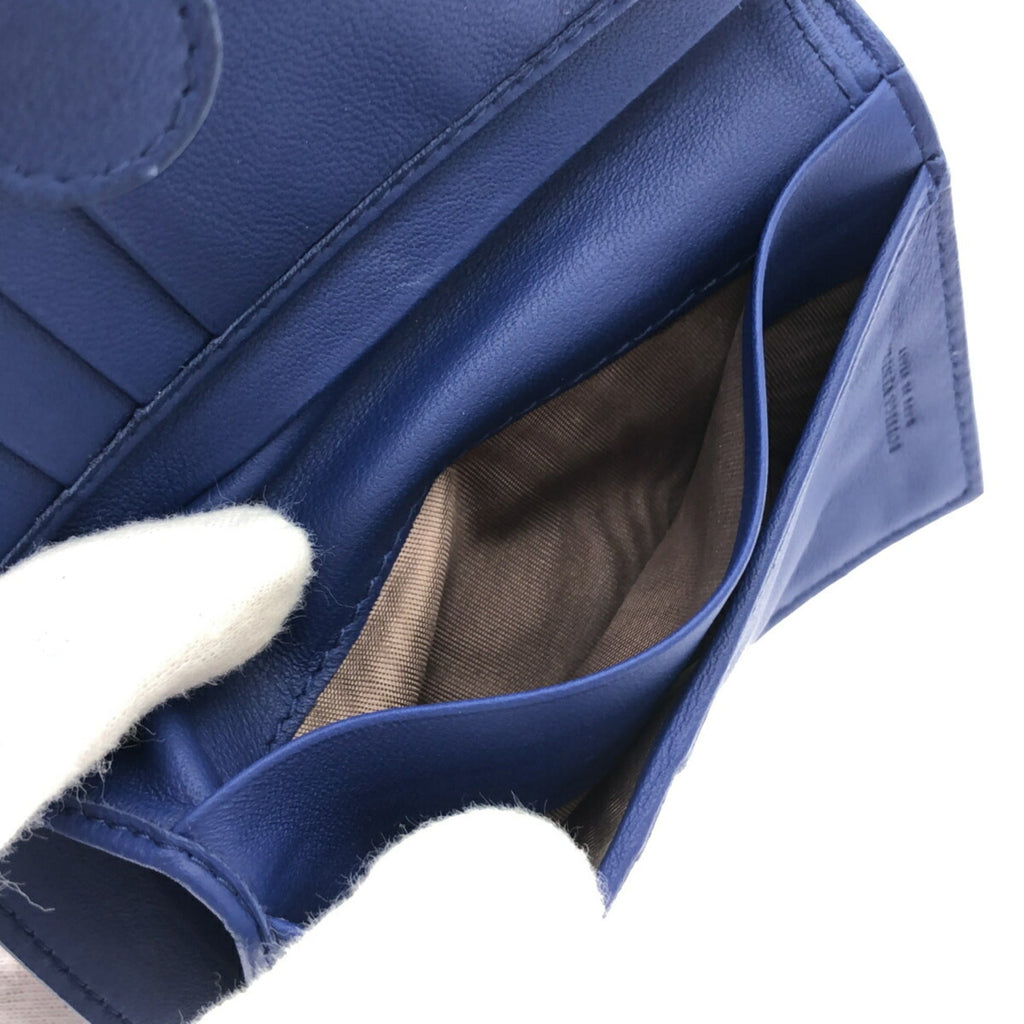 Bottega Veneta Intrecciato Blue Intrecciato Wallet (Bi-Fold)