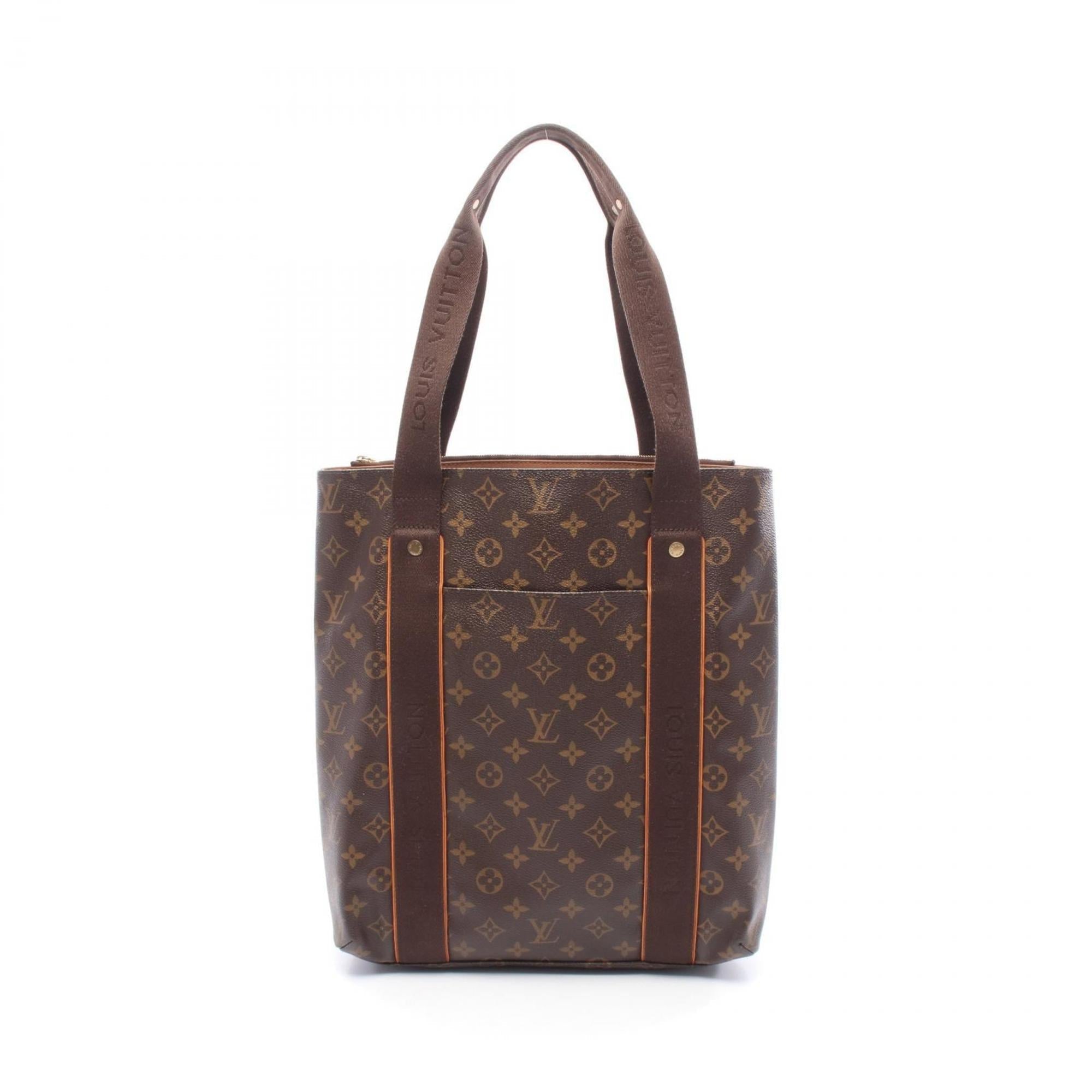 Louis Vuitton Brown Coated Canvas Leather Tote Bag