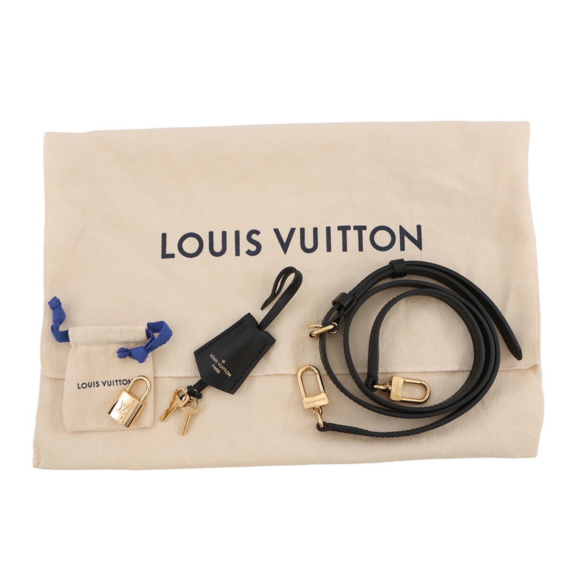Louis Vuitton Black Noir White Leather Handbag Shoulder Bag