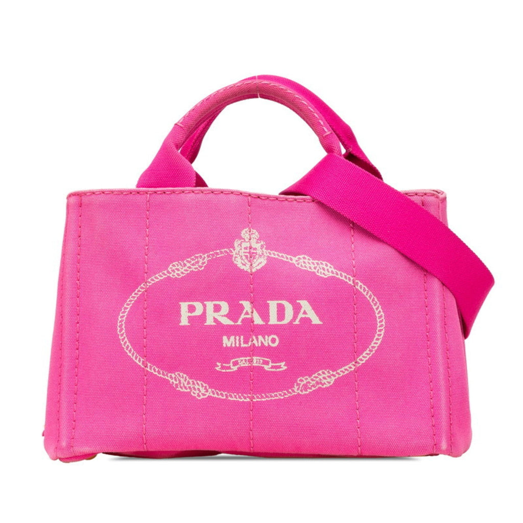 Prada Canapa Pink Canvas Handbag Shoulder Bag