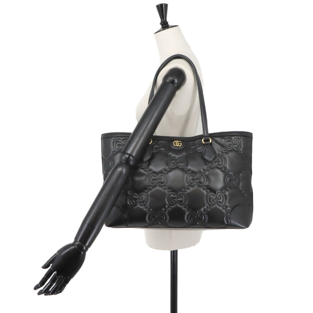 Gucci Black Leather Handbag Tote Bag (Pre-Owned)