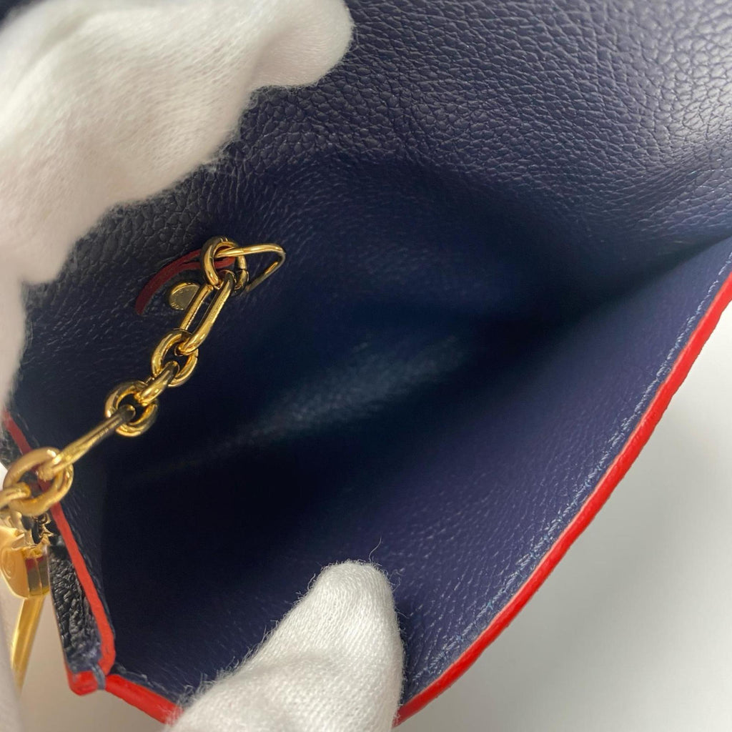Louis Vuitton Monogram Empreinte Navy Red Color Leather Coin Purse/Coin Case
