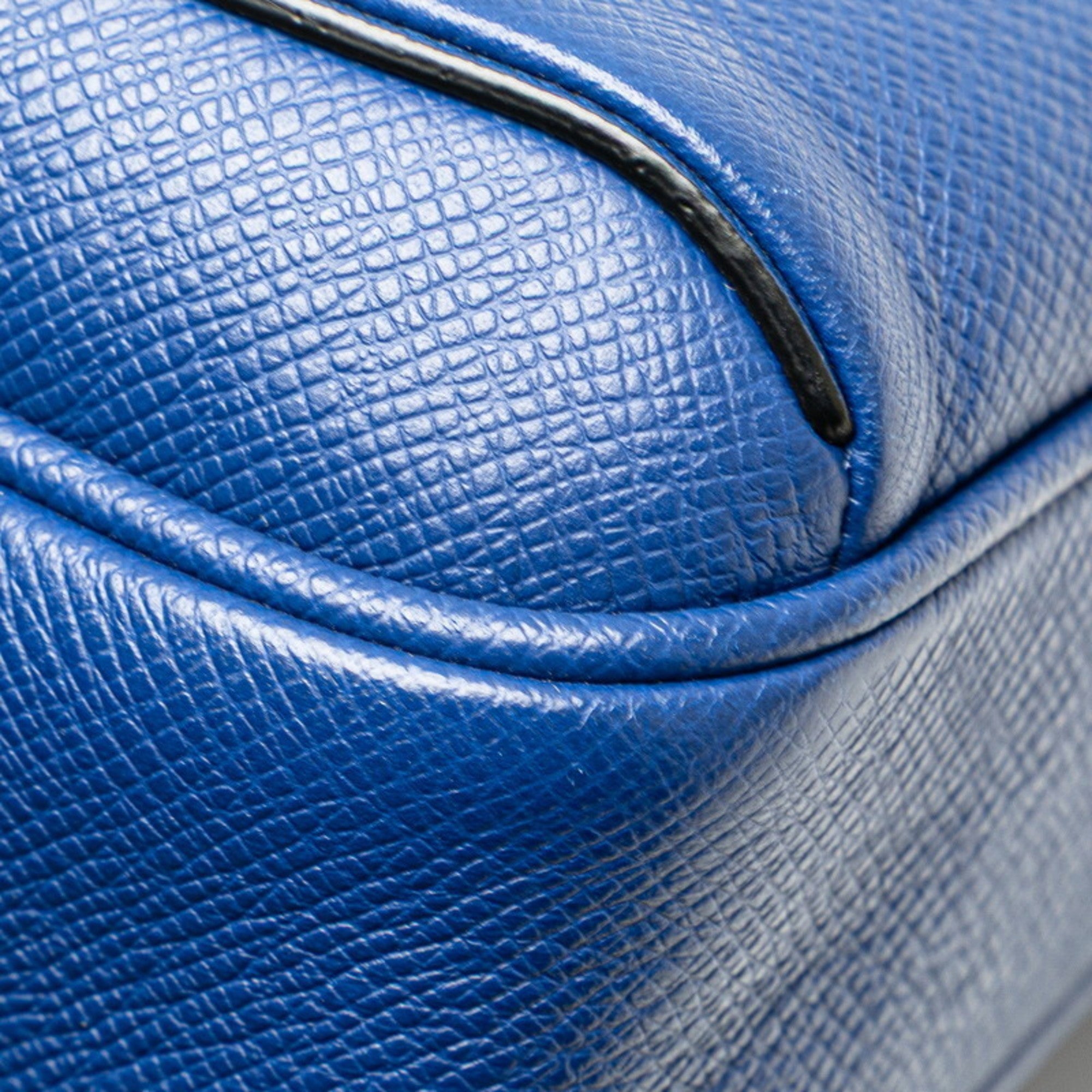 Louis Vuitton Black Blue Leather Sling Bag
