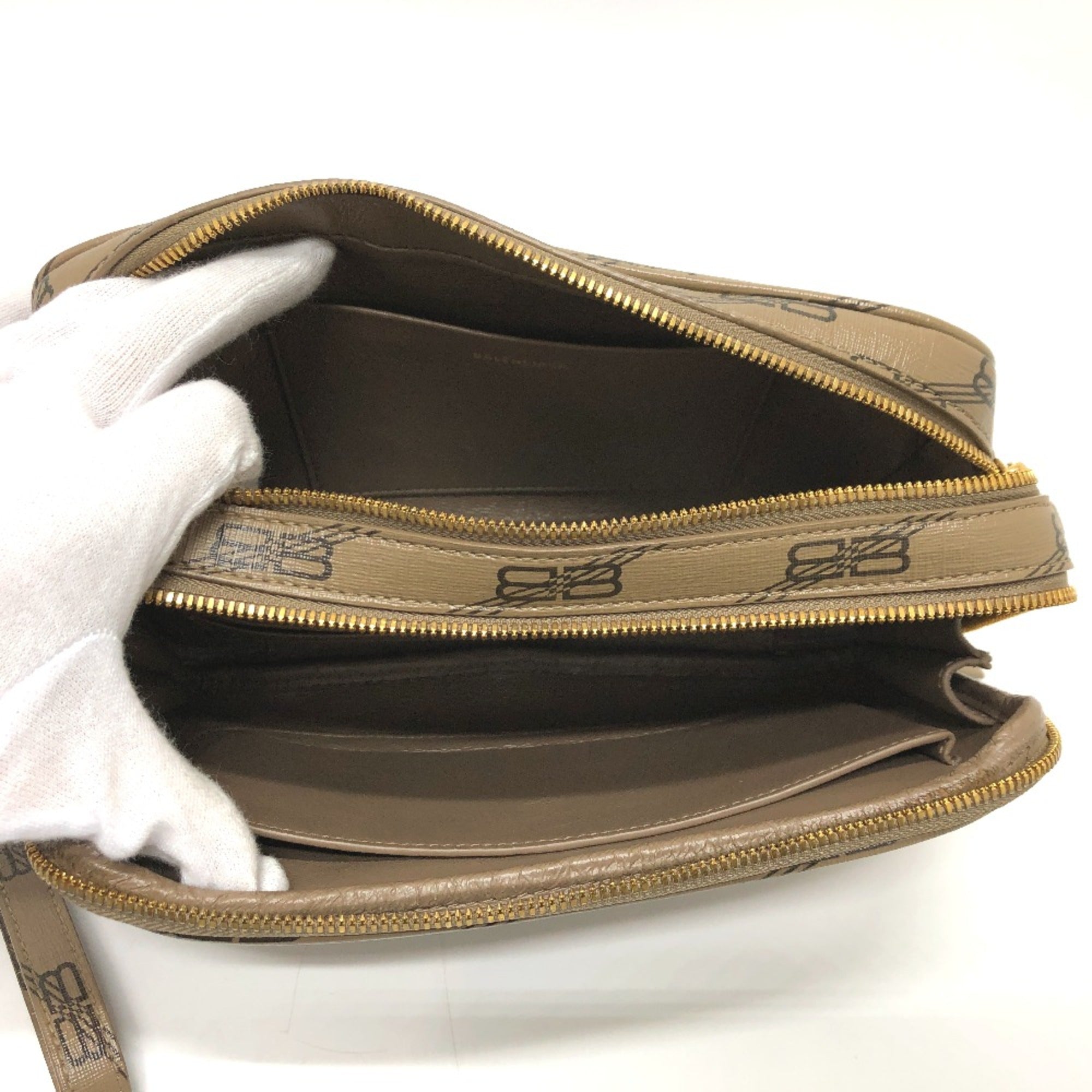 Balenciaga Brown Leather Clutch