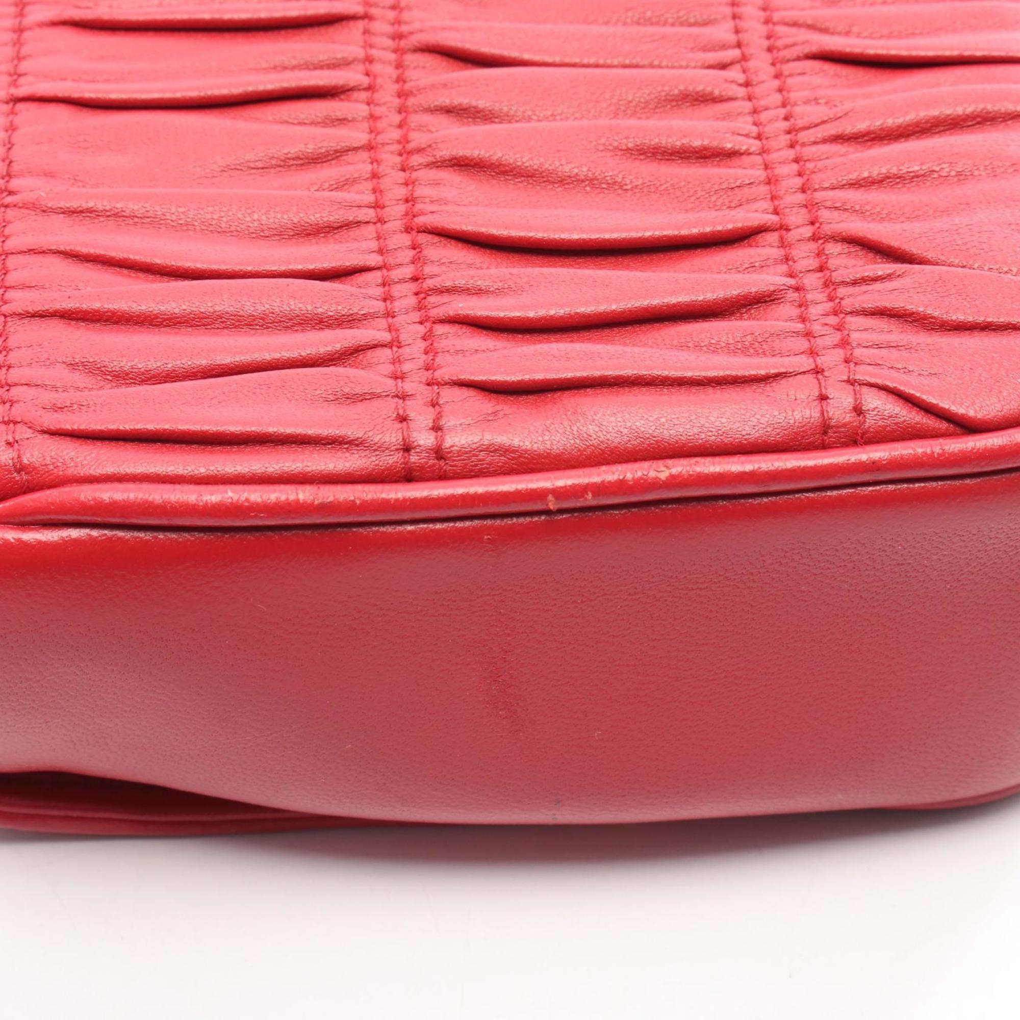 Prada Red Color Leather Shoulder Bag