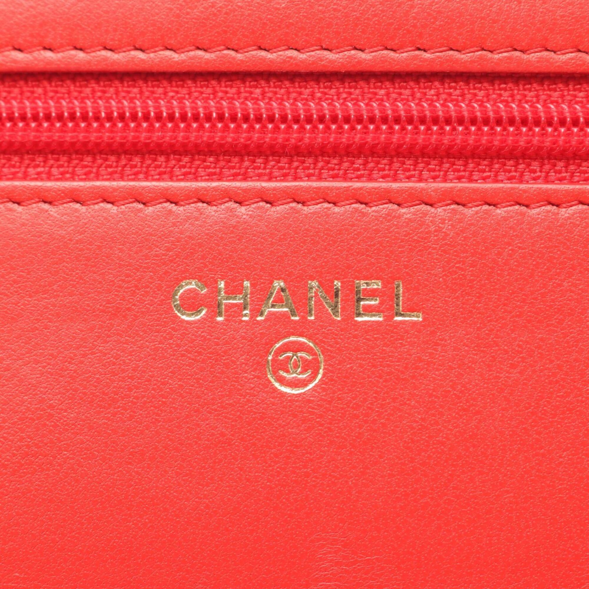 Chanel Red Color Leather Handbag Shoulder Bag
