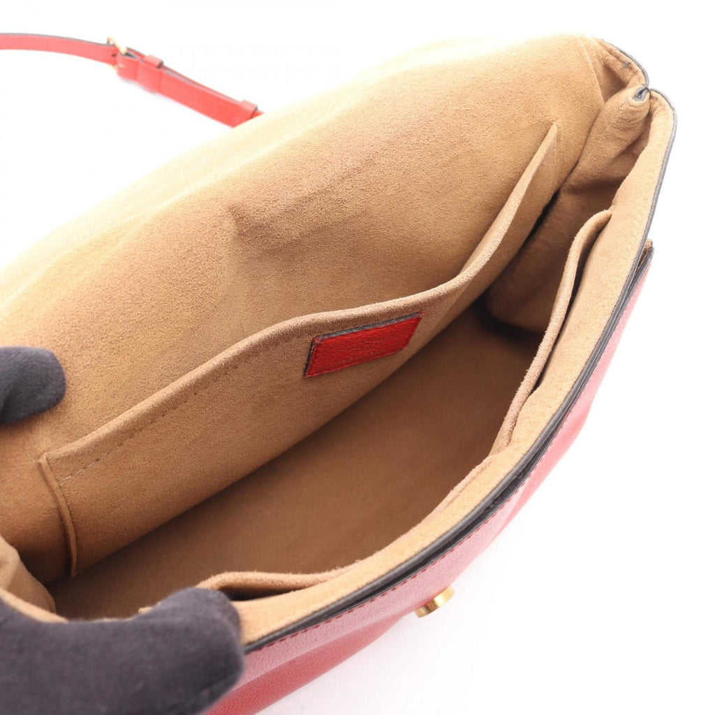 Louis Vuitton Brown Red Color Coated Canvas Leather Handbag