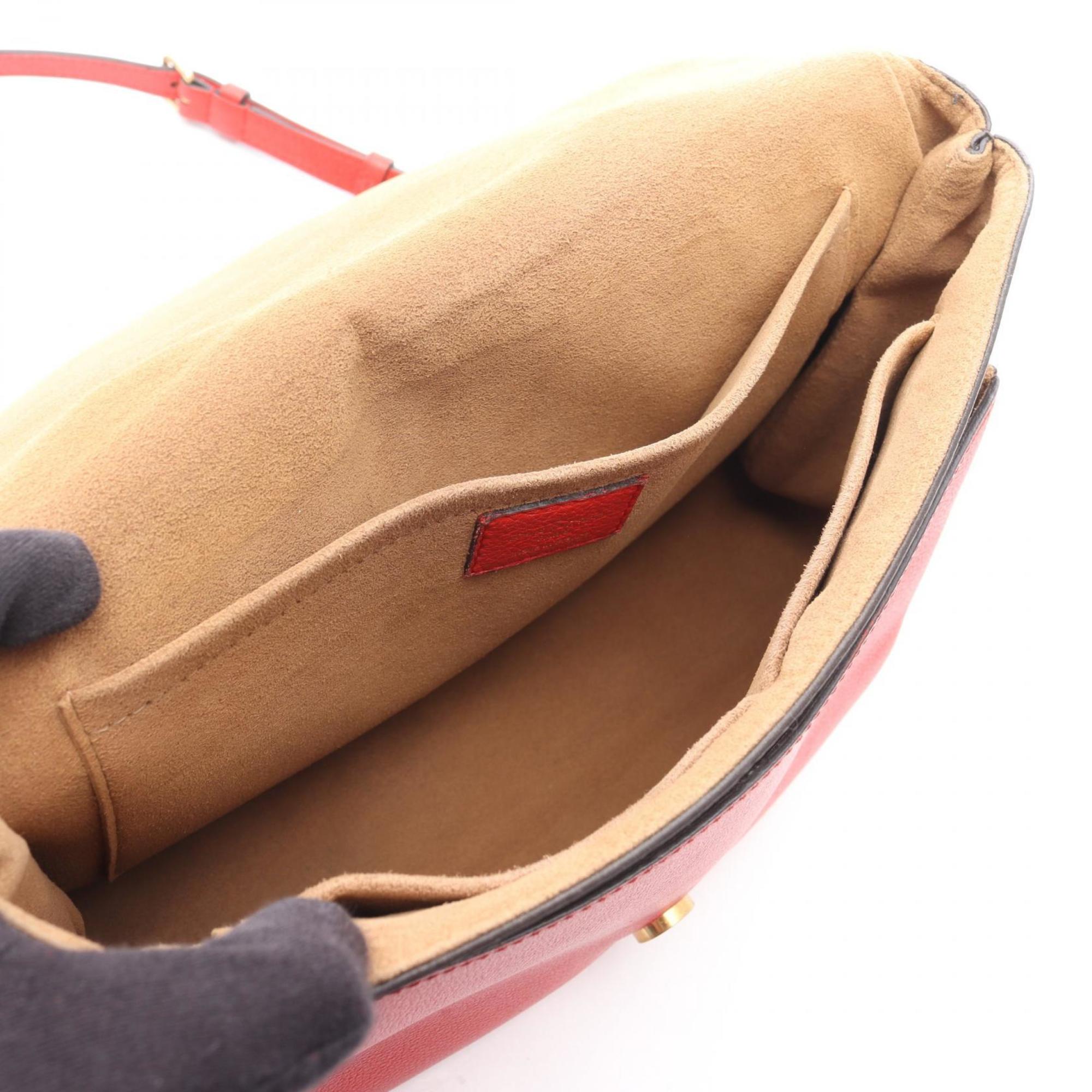 Louis Vuitton Brown Red Color Coated Canvas Leather Handbag