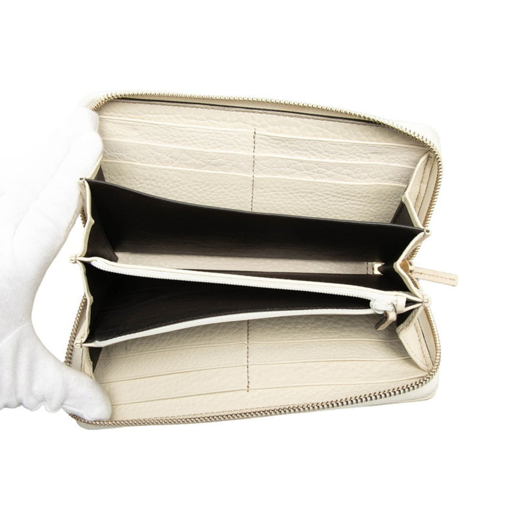 Gucci Beige Leather Long Wallet (Bi-Fold) (Pre-Owned)