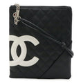Chanel Black White Leather Shoulder Bag