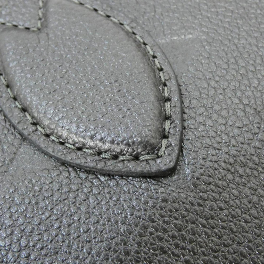 Louis Vuitton Gunmetal Silver Leather Handbag